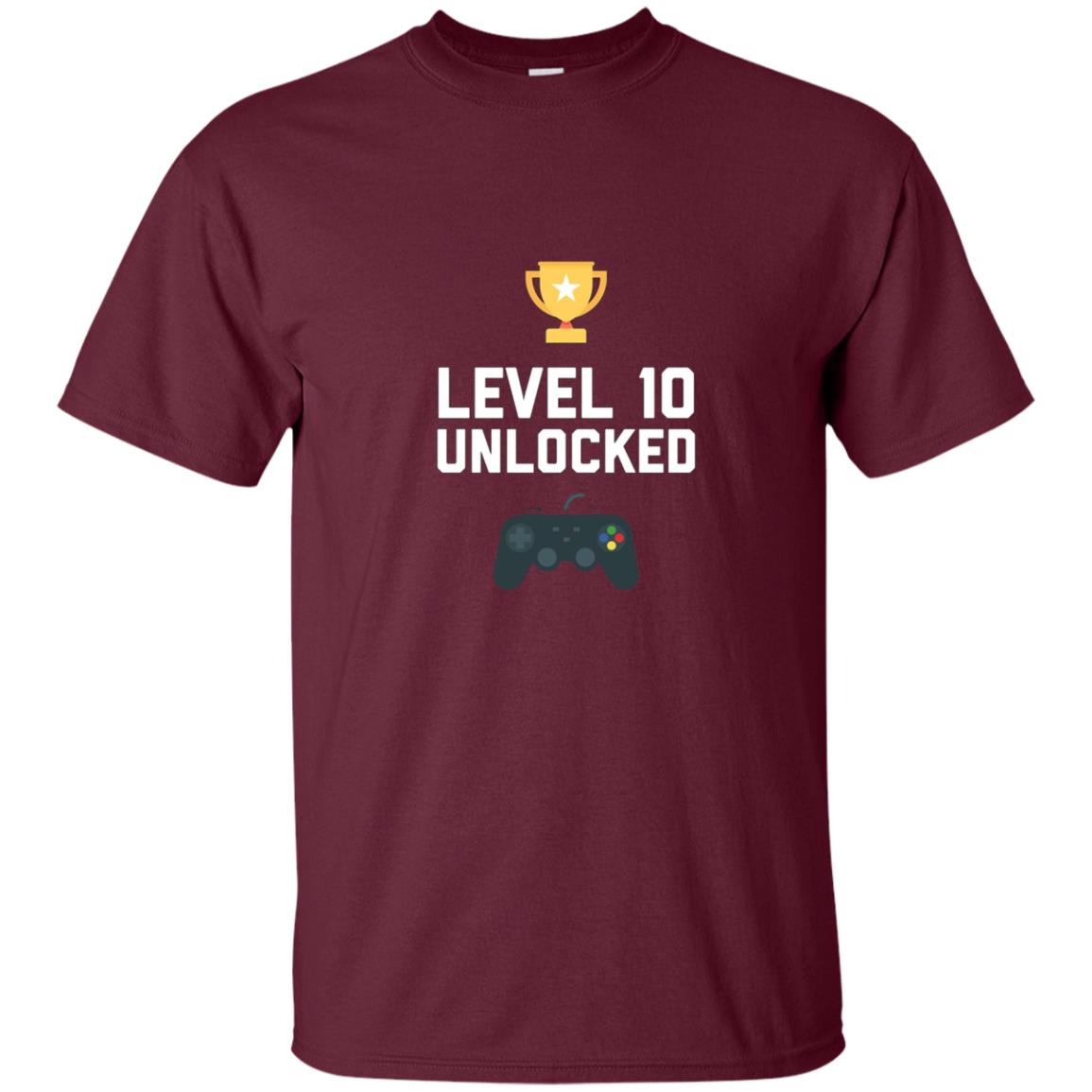 10th Birthday Shirt Gift 10 Year Old Level Up Gamer Tshirt