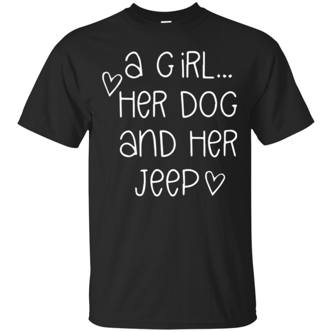Une fille ...Son T-shirt Chien et sa Jeep