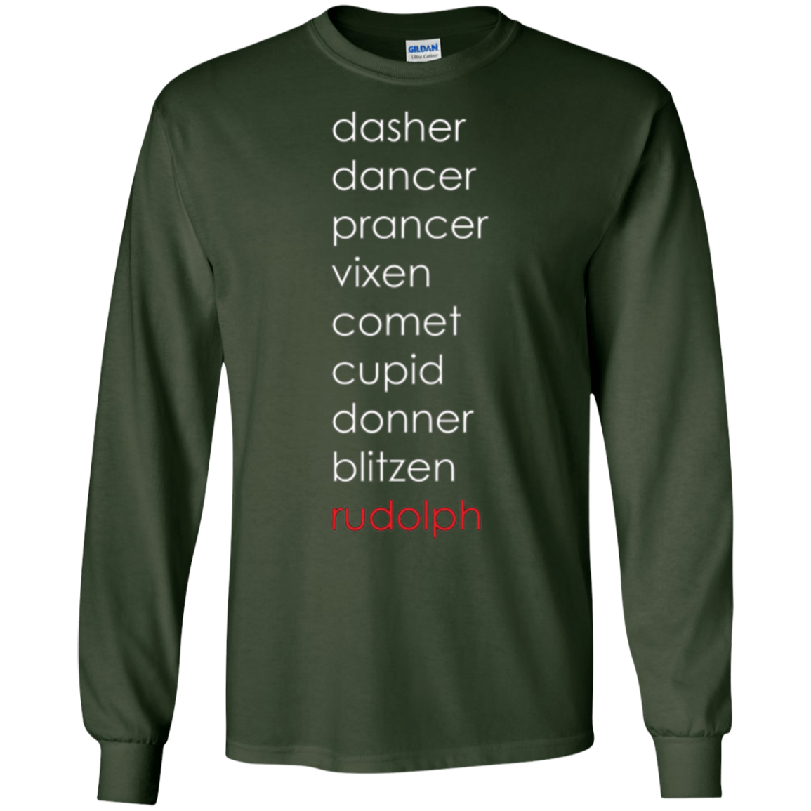 Santa's Reindeer Name List Shirt, Funny Christmas Gift