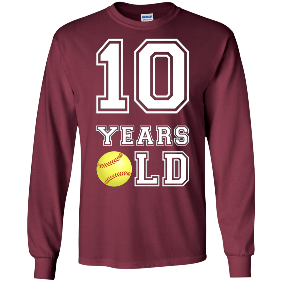 10 Years Old Softball Birthday Shirt Boy 10th Birthday Tee