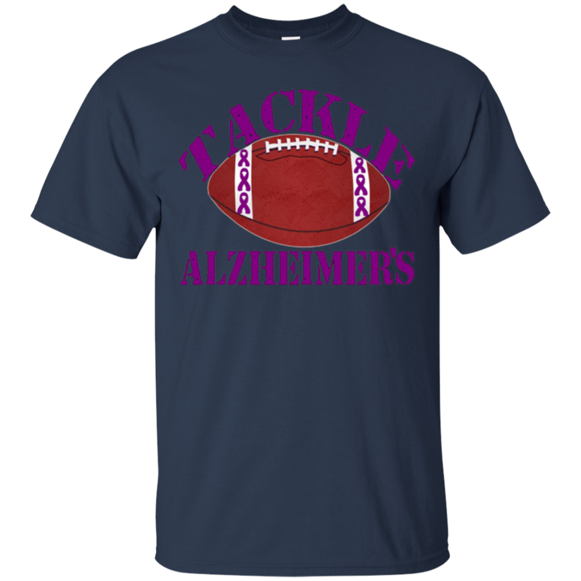 Alzheimer Awareness Purple Ribbon T Shirt For Football Fans