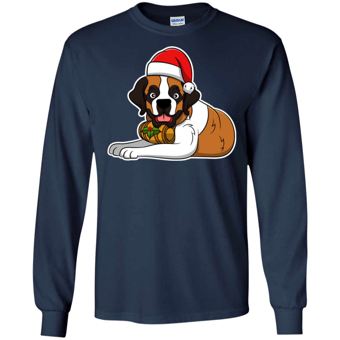 Christmas St. Bernard Dog T-Shirt, Puppy Xmas Gift