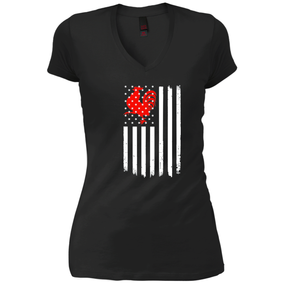 American US Flag Rooster Chicken T Shirt-Funny Patriotic Tee