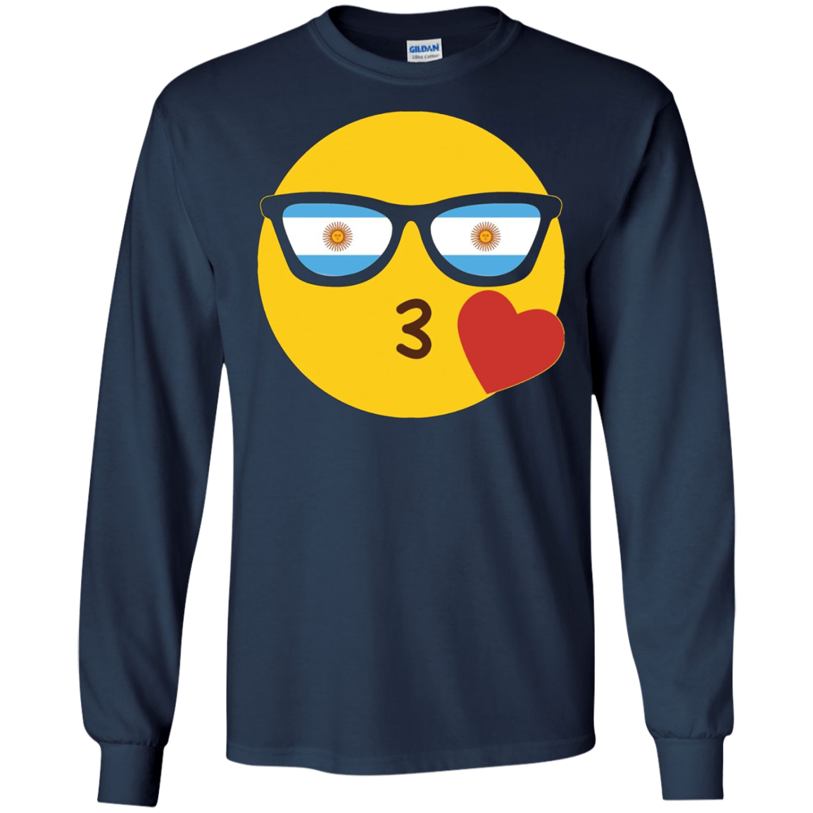 Argentina T-Shirt Emoji Argentine Flag Sunglasses Funny Tee