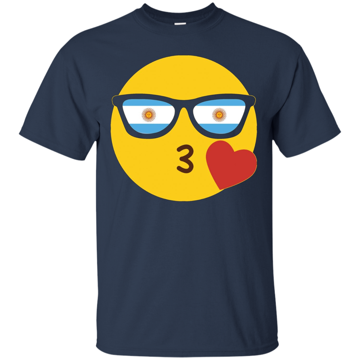 Argentina T-Shirt Emoji Argentine Flag Sunglasses Funny Tee