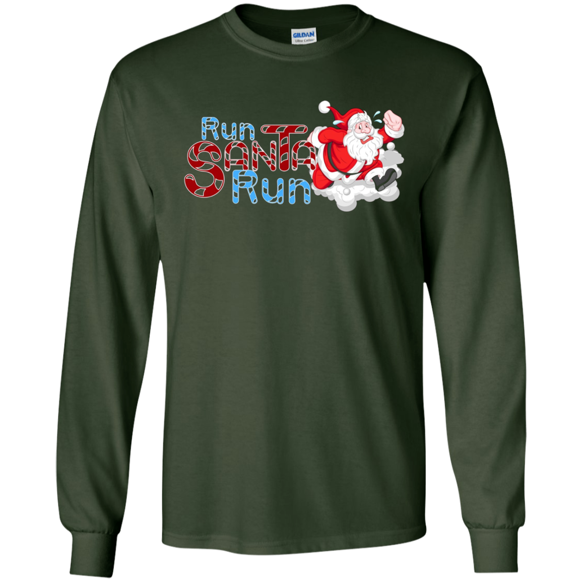 Santa Running Shirt-Funny Merry Christmas & Holiday T shirt
