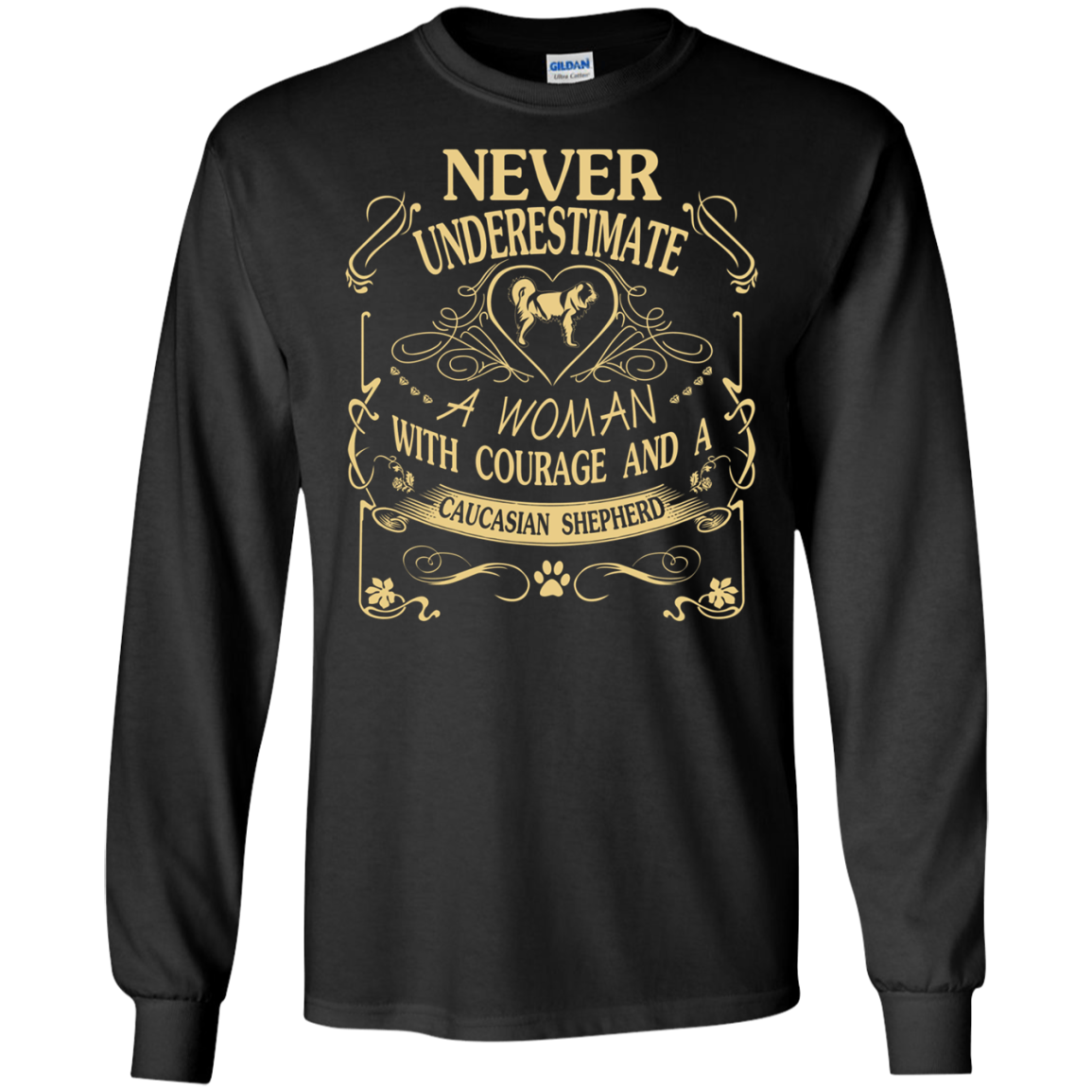 A Woman With Courage And a Caucasian Shepherd cute gift