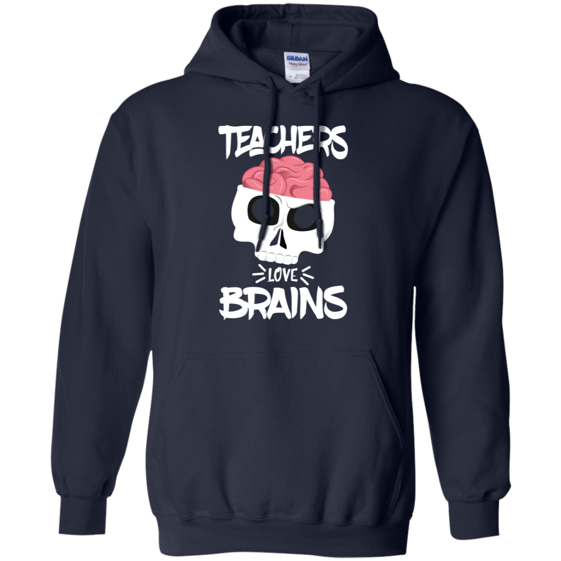 Funny Halloween Skull Teachers Love Brains Long Sleeve Shirt