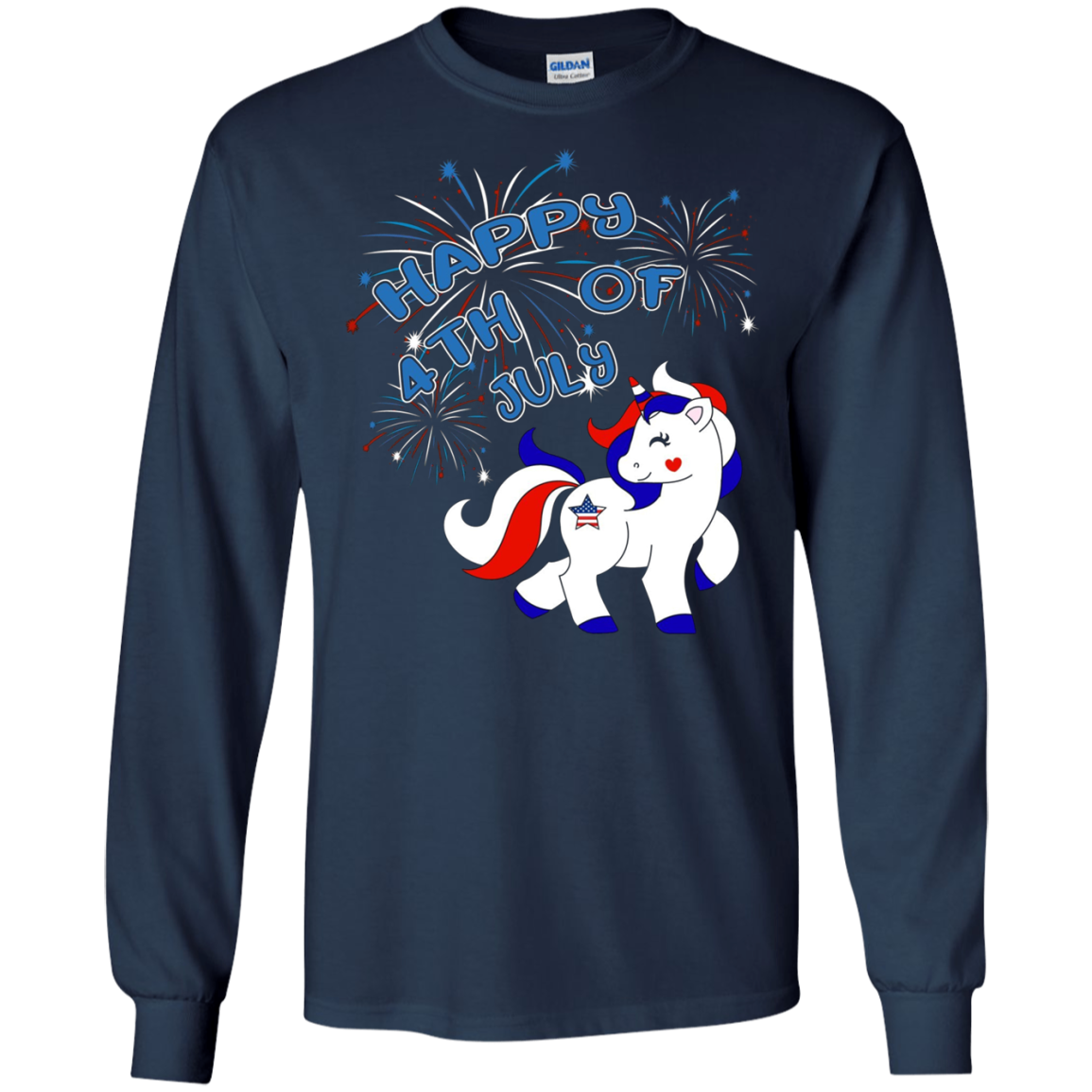 Americorn Patriotic Unicorn Happy Fourth Of July Long Sleeve