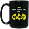 Image of Adult Nurse T-Shirt Am Bat Nurse I Work The Night Shift Shirt