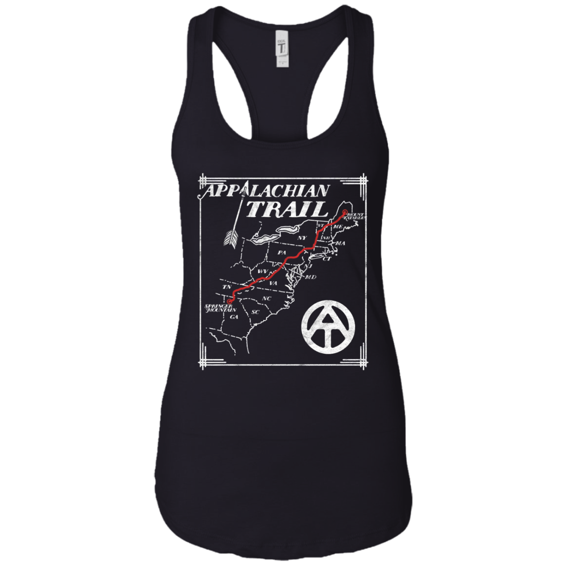 Appalachian Trail Map Retro Long Sleeve Tee Shirt