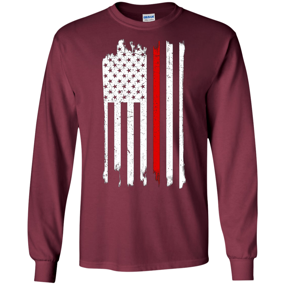 American Flag Red Line USA Patriot July 4th Sleeves Shirt