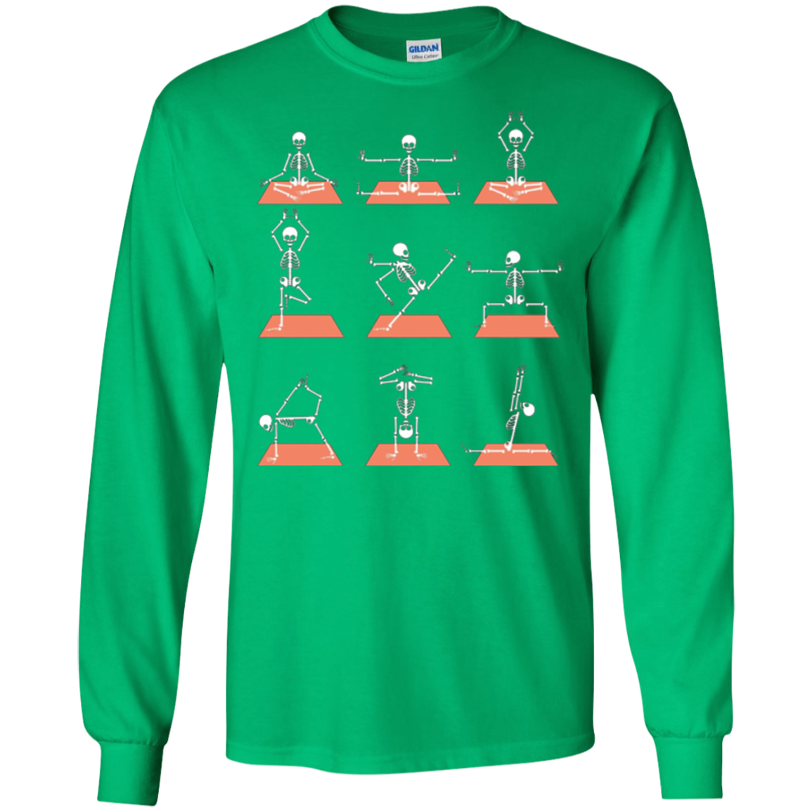 Christmas Skeleton Yoga Pose Shirt Exercise Work Out