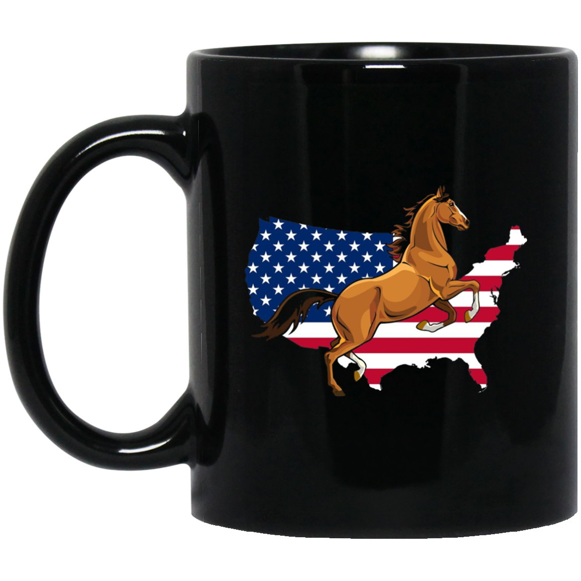 America Map Horse USA Flag Happy 4th Of July Shirt