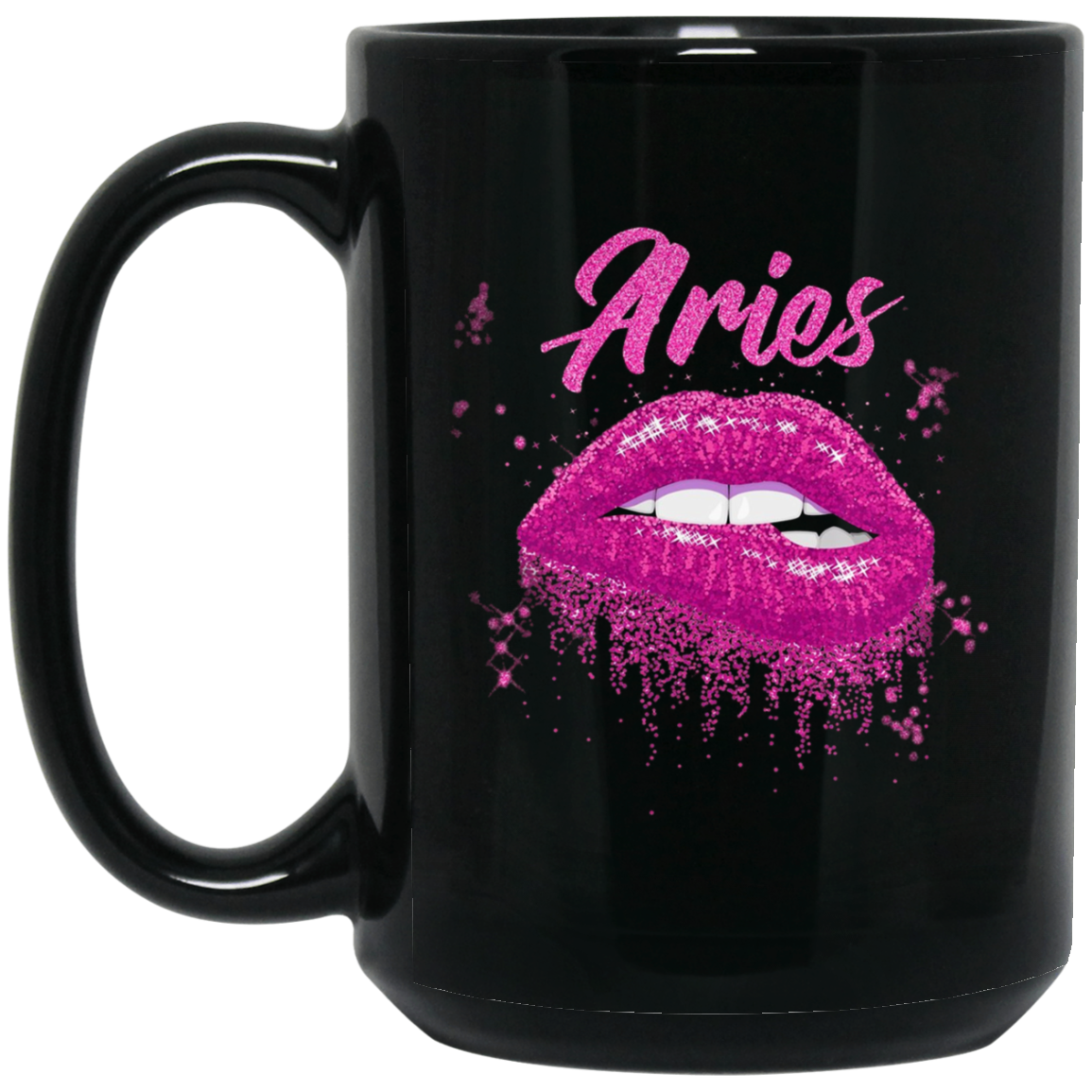 Aries Zodiac Birthday Pink Lips T-Shirt for Black Women