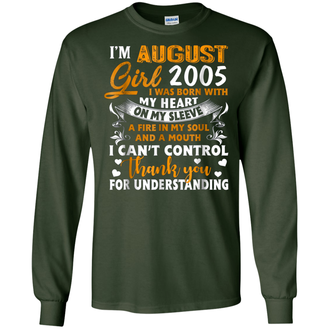 August 2005 Girl Gifts 13 Years Old 13th Birthday T-Shirt