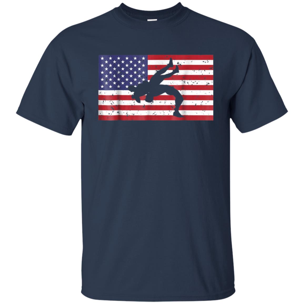 American Wrestling Patriotic T-Shirt with the USA Flag