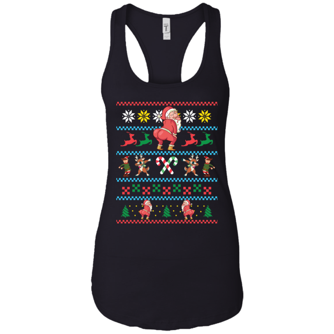 Santa Twerking T-Shirt Funny Elf Floss Dab Ugly Sweater
