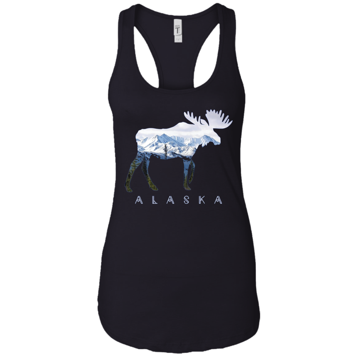 Alaska Day Moose Snowy Mountain Long Sleeve Shirt