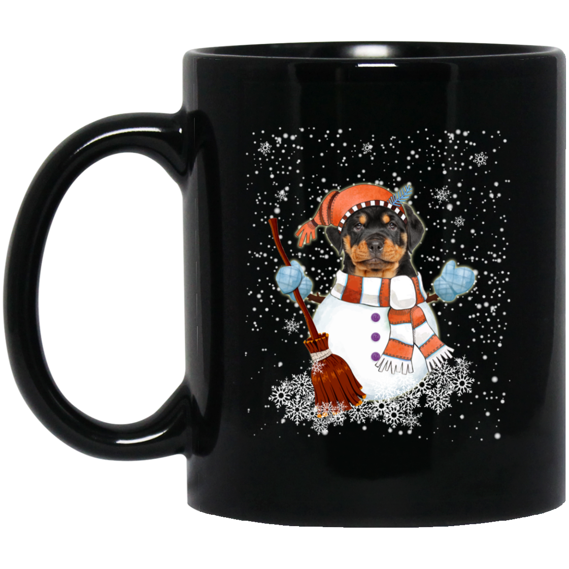 Christmas Snowman Rottweiler Funny T-shirt