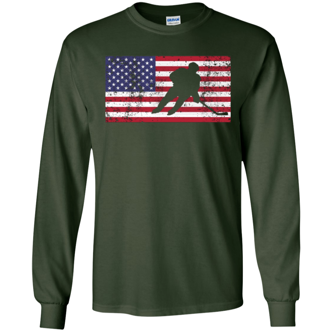 American Flag Hockey USA Patriotic Ice Skating Cool T-Shirt