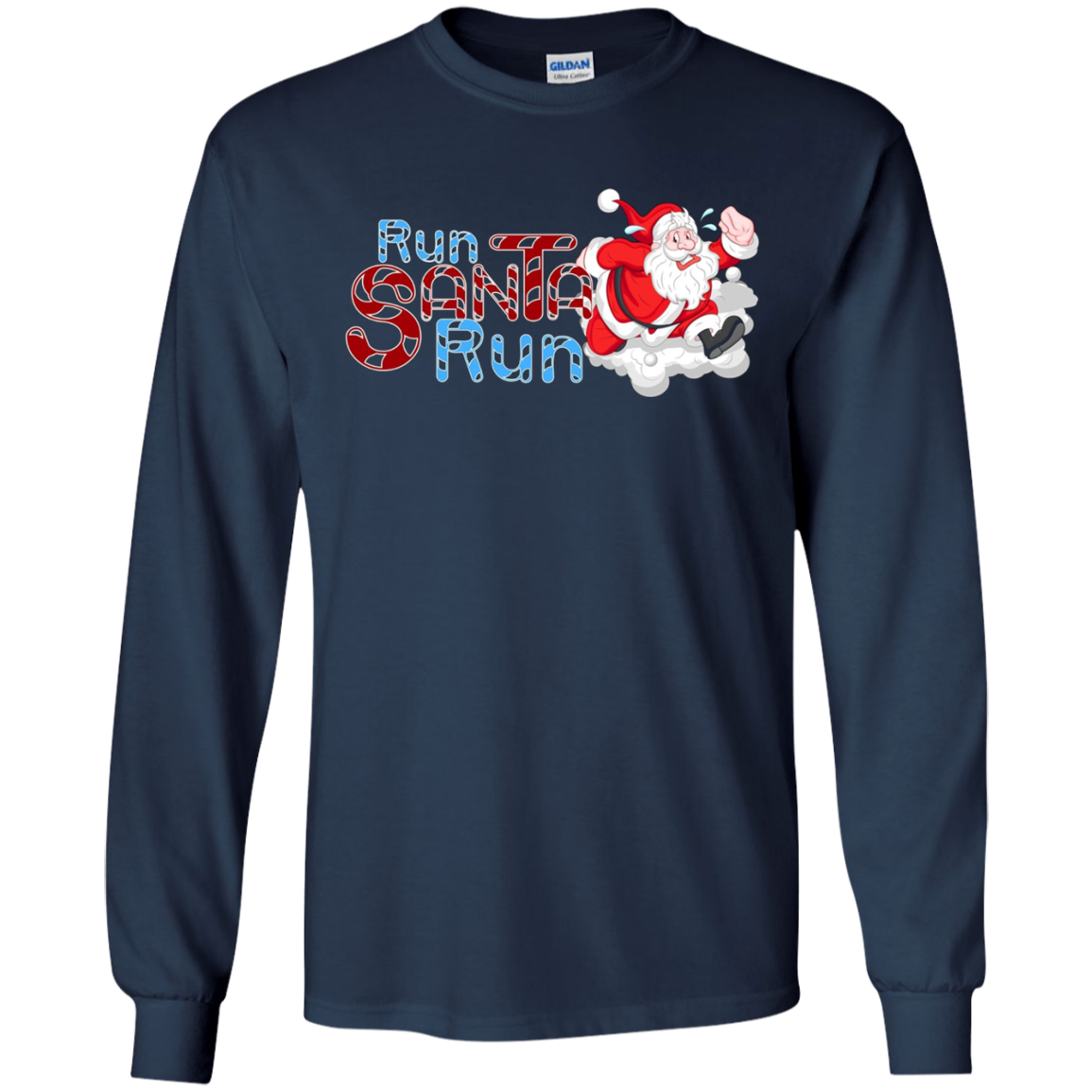 Santa Running Shirt-Funny Merry Christmas & Holiday T shirt