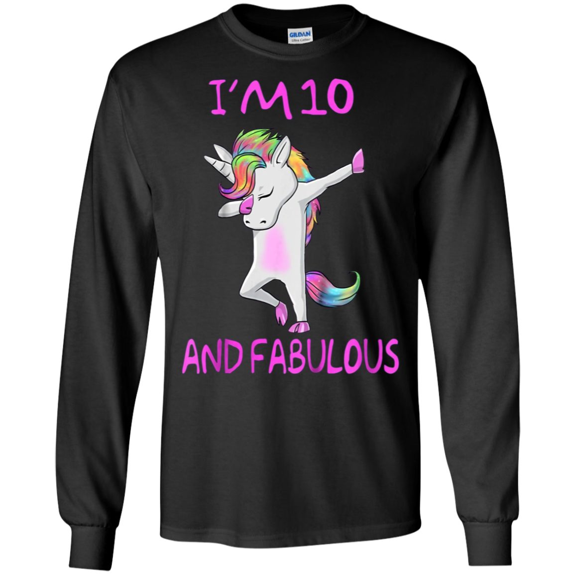 10 and fabulous sweet tenth-Birthday unicorn dab t shirt