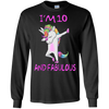 Image of 10 and fabulous sweet tenth-Birthday unicorn dab t shirt