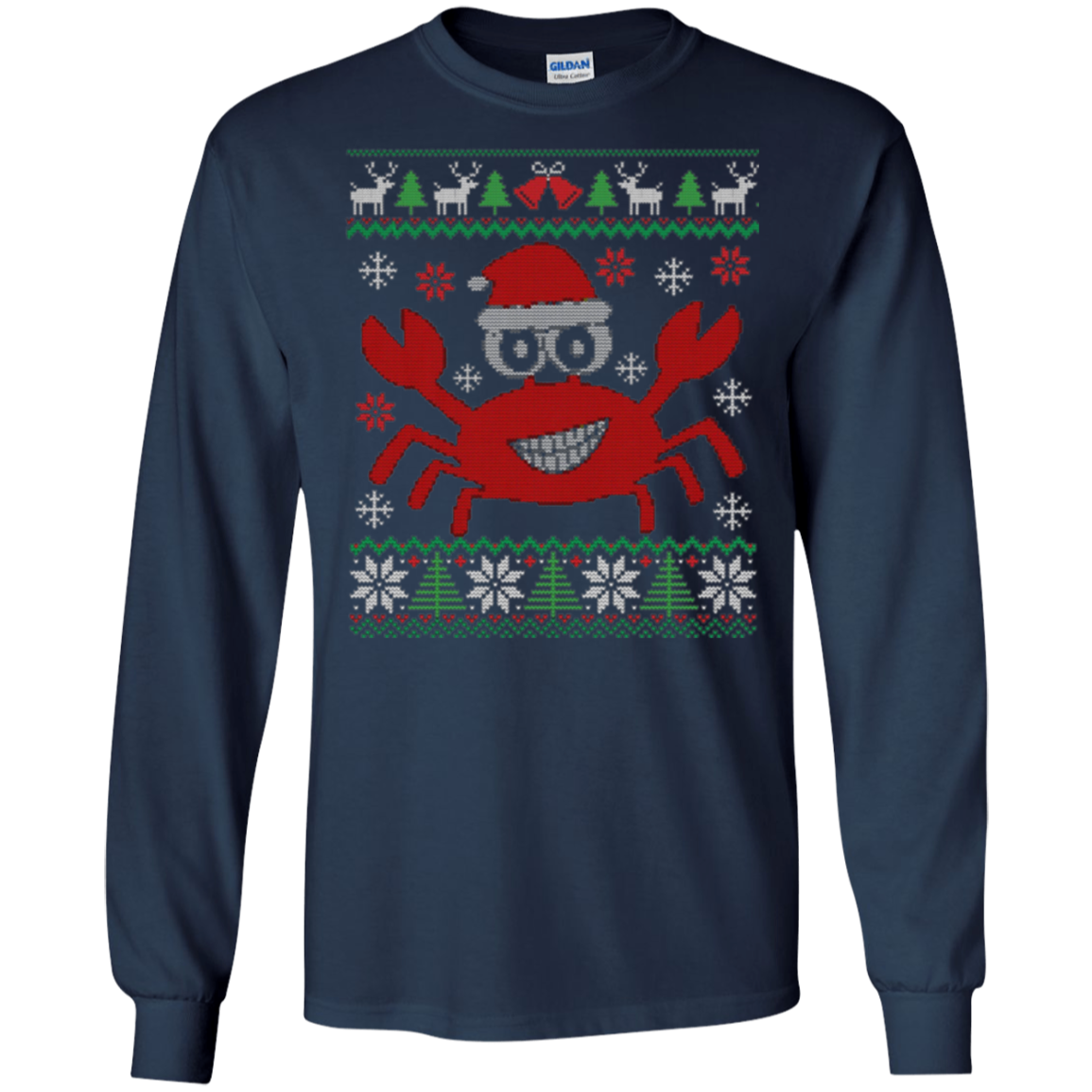 Santa Claws Festive Crab Ugly Christmas Sweater T-Shirt
