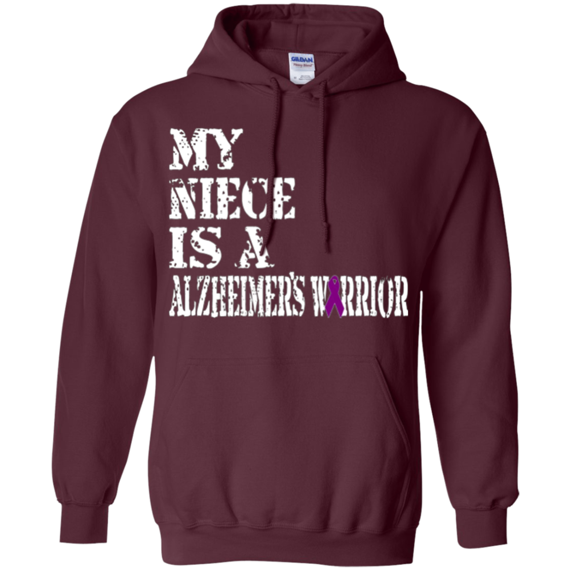Alzheimer's Awareness T Shirt For Nieces Purple Ribbon Tee