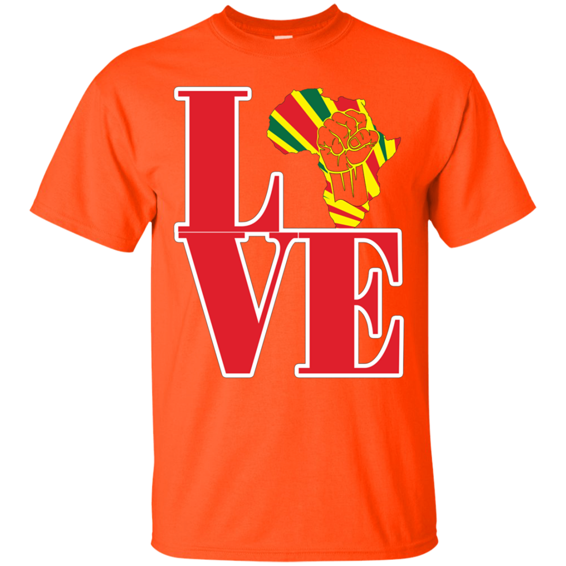 African black power map raised fist I love Africa t-shirt