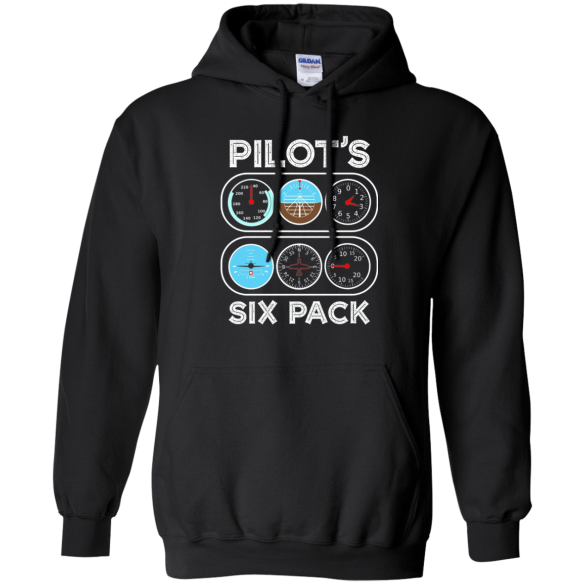 Pilot's Six Pack T-Shirt | Flight Instruments Aviation Shirt