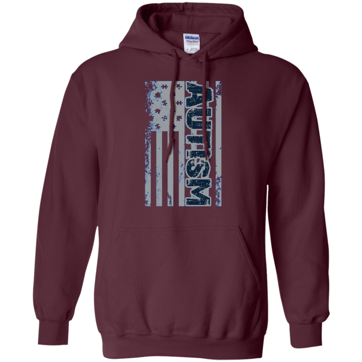 Autism Awareness T-Shirt - American Flag Puzzle Piece Shirt