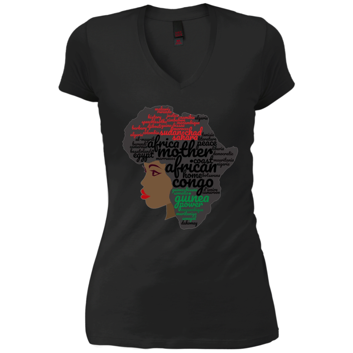 Afro Word Art Natural Hair T-Shirt for Black Women