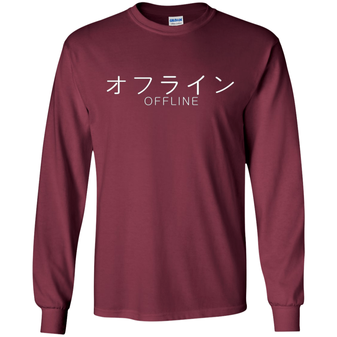 Aesthetic Offline Japanese Text Vaporwave Long Sleeve TShirt