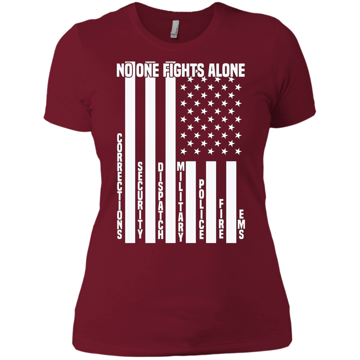 American Flag No One Fights Alone Pride Ems Police T-Shirt