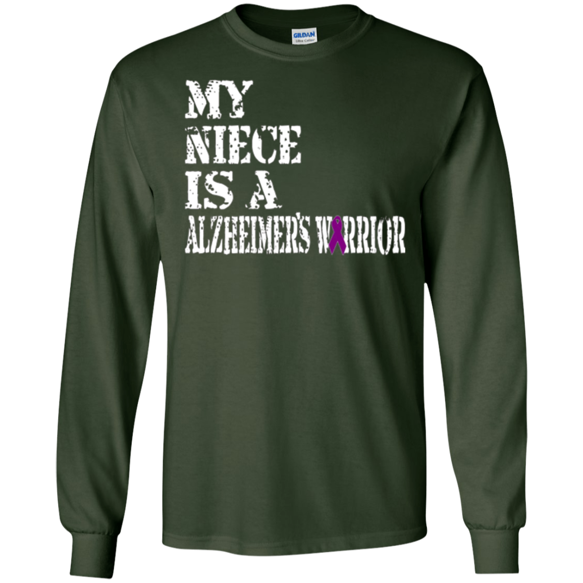 Alzheimer's Awareness T Shirt For Nieces Purple Ribbon Tee