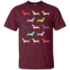 Image of Christmas Wrapped Dachshund Funny Doxie T-Shirt