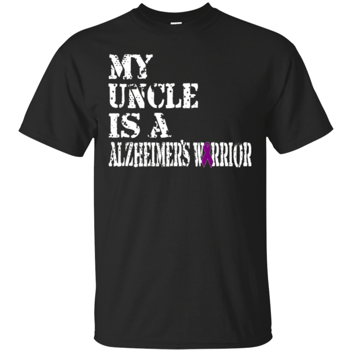 Alzheimer's Awareness Shirt For Uncle Purple Ribbon Tee