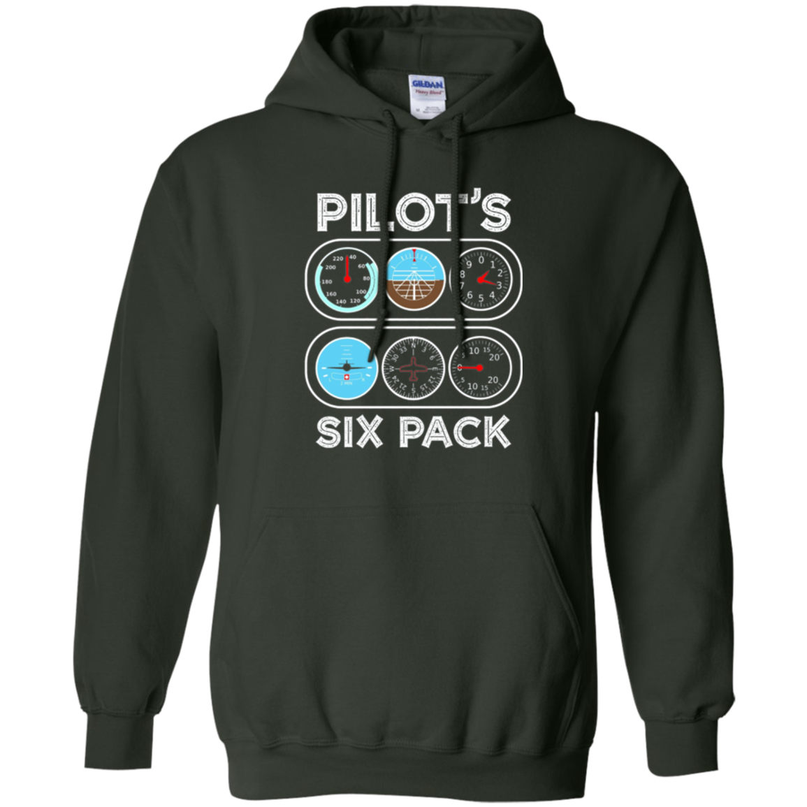 Pilot's Six Pack T-Shirt | Flight Instruments Aviation Shirt