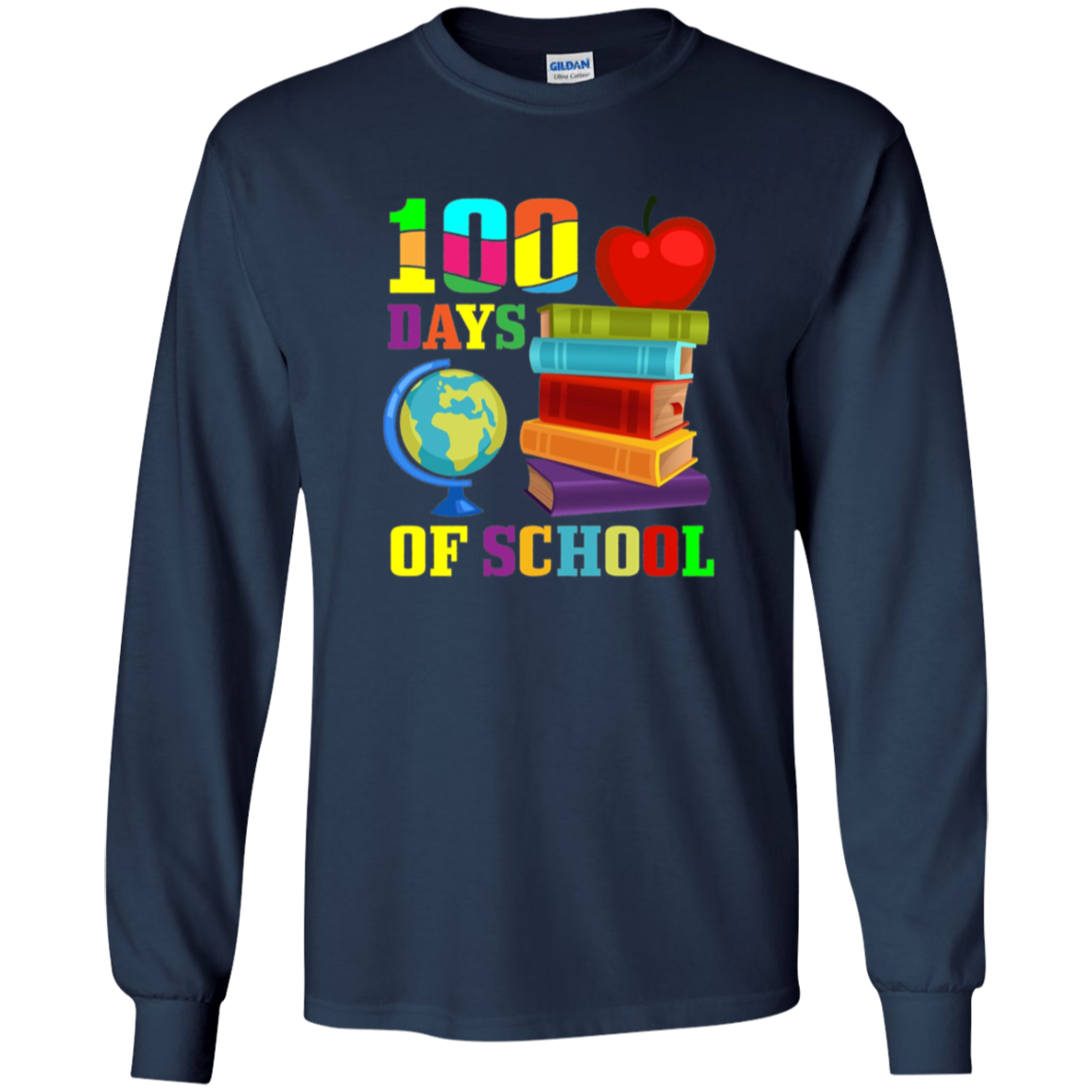 100 Days of School T Shirt - Long Sleeved Teacher Shirt