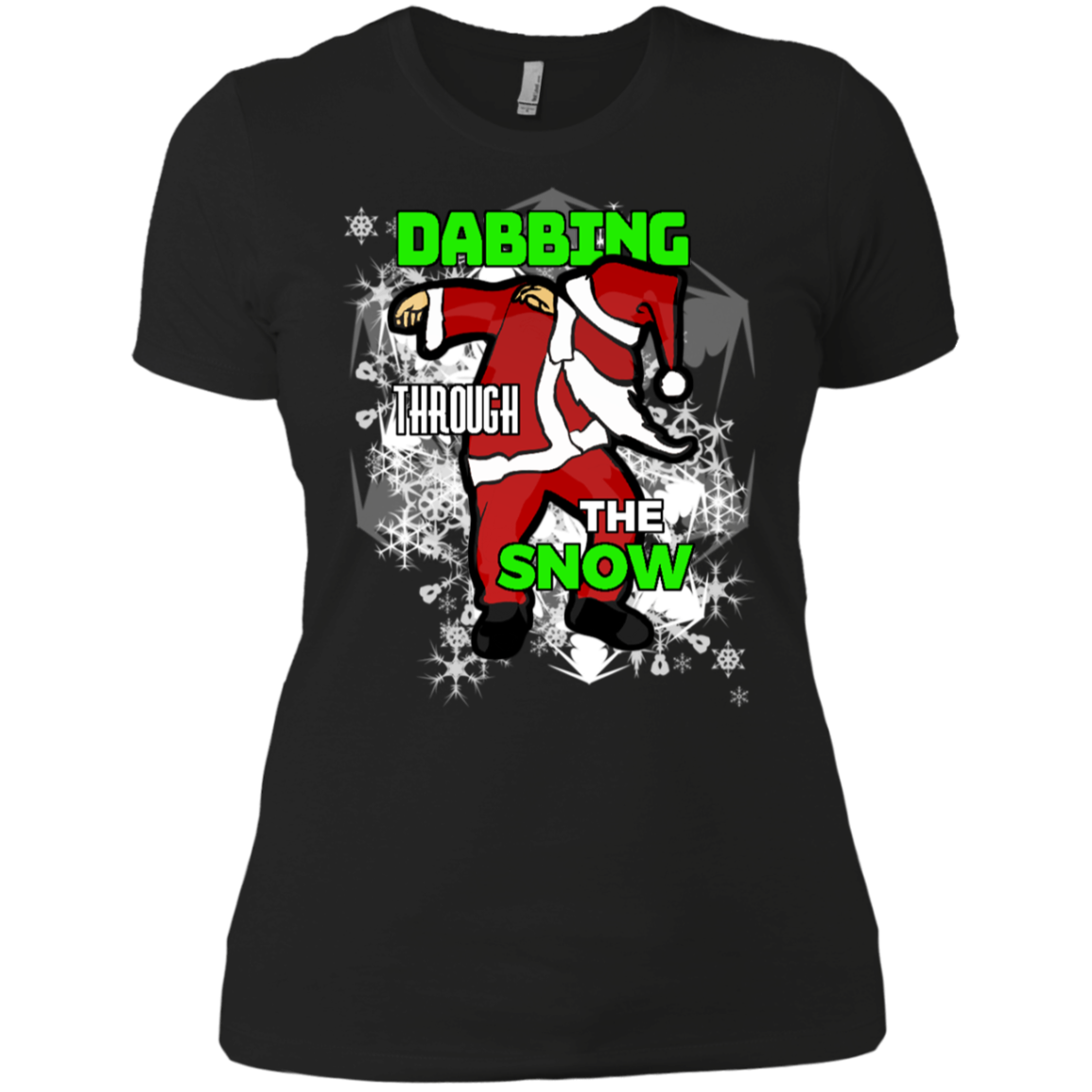 Santa Dabbing Through The Snow Cute Christmas Tee Shirt