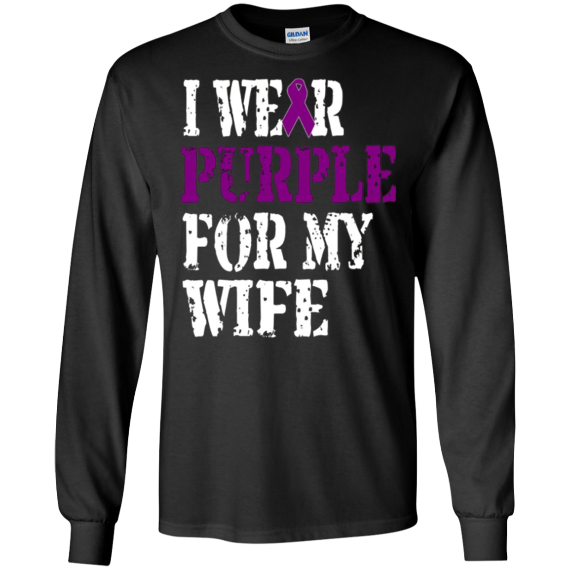 Alzheimer's Awareness T-shirt I Wear Purple For My WIfe