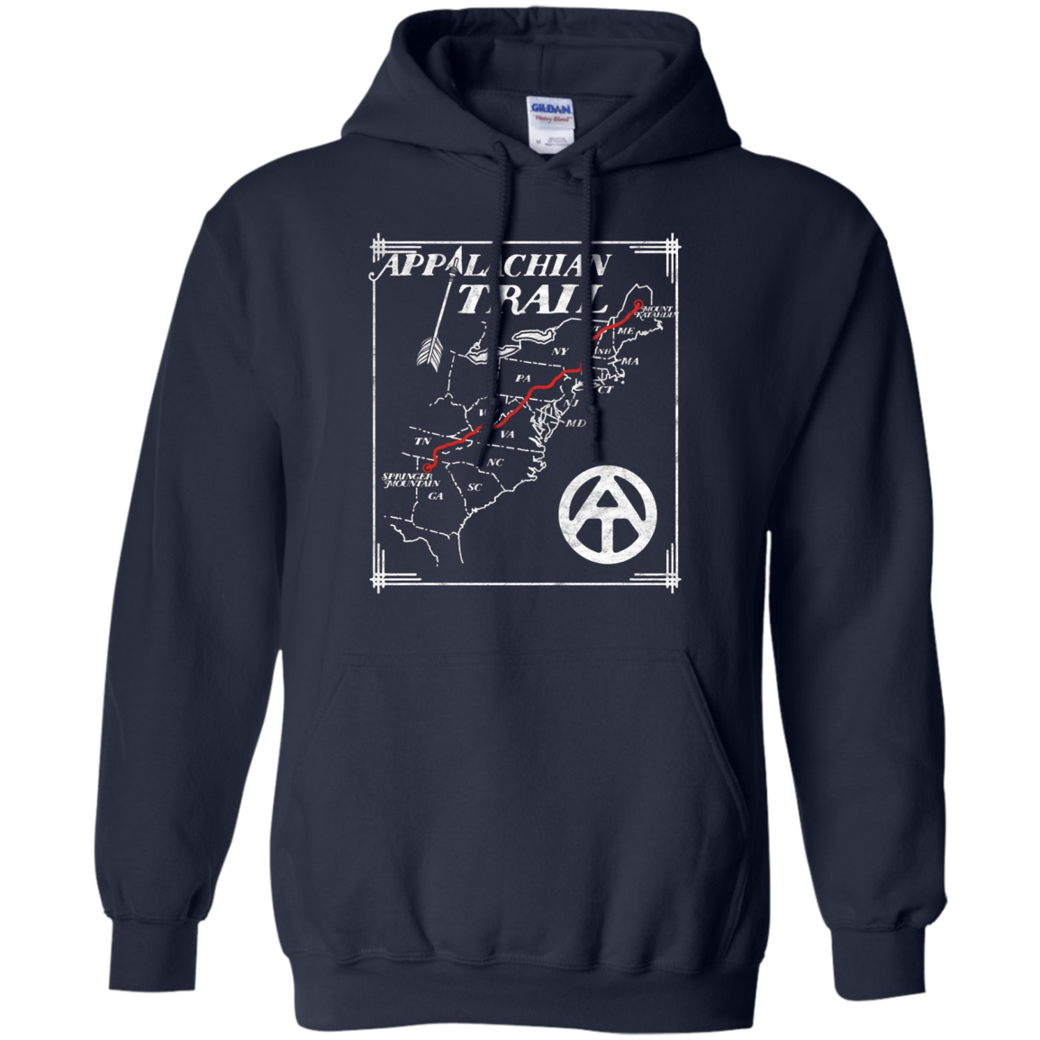 Appalachian Trail Map Retro Long Sleeve Tee Shirt