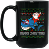 Image of Santa Riding Shark Merry Xmas Gift Tshirt
