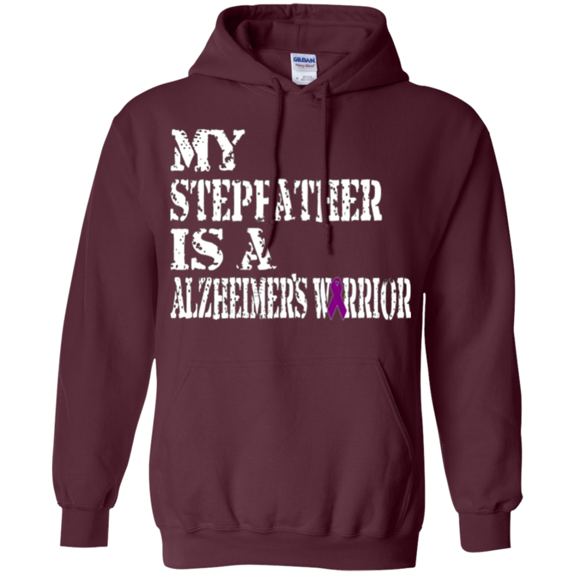 Alzheimer's Awareness Shirt For Stepfather Purple Ribbon Tee