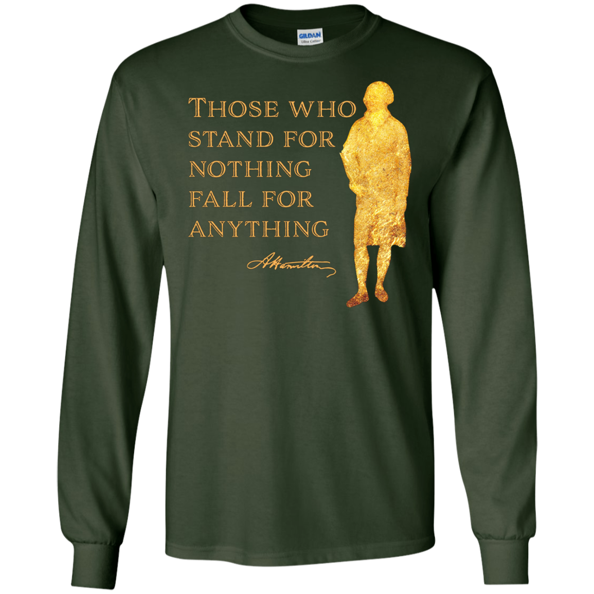 Alexander Hamilton Quote Shirt Gold Silhouette T-Shirt