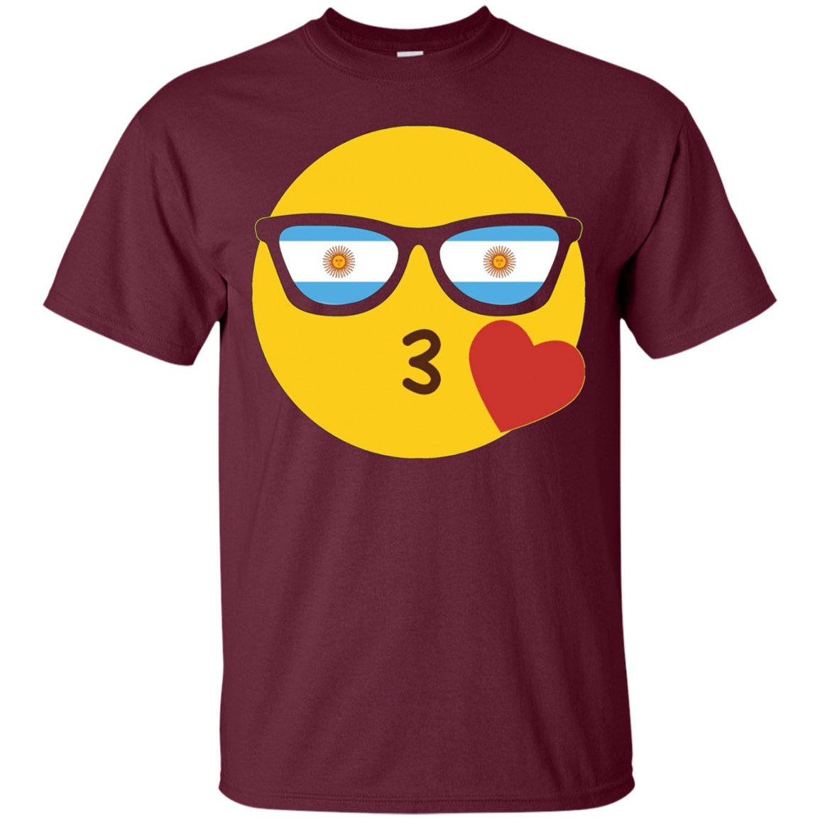 Argentina T-Shirt Emoji Argentine Flag Sunglasses Funny Tee