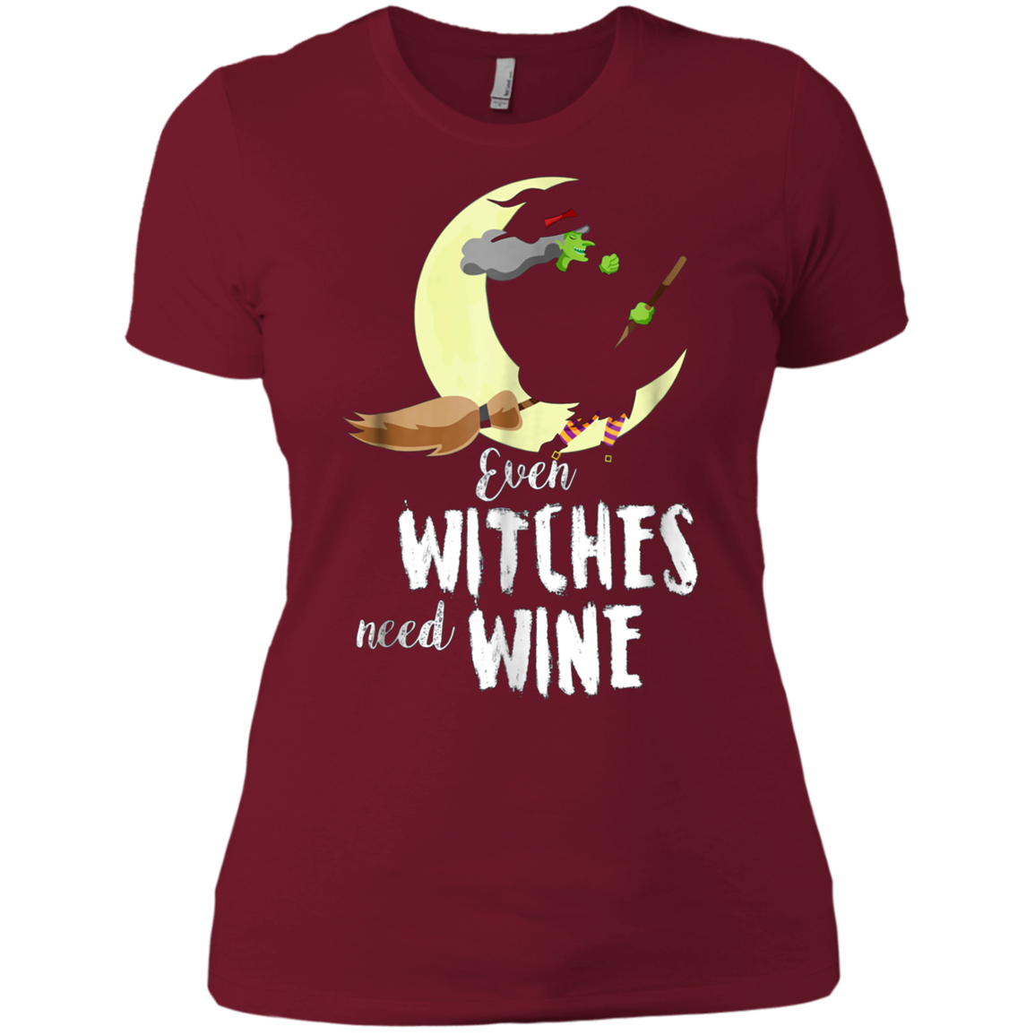 Funny Halloween T Shirt Even Witches Need Wine Shirt