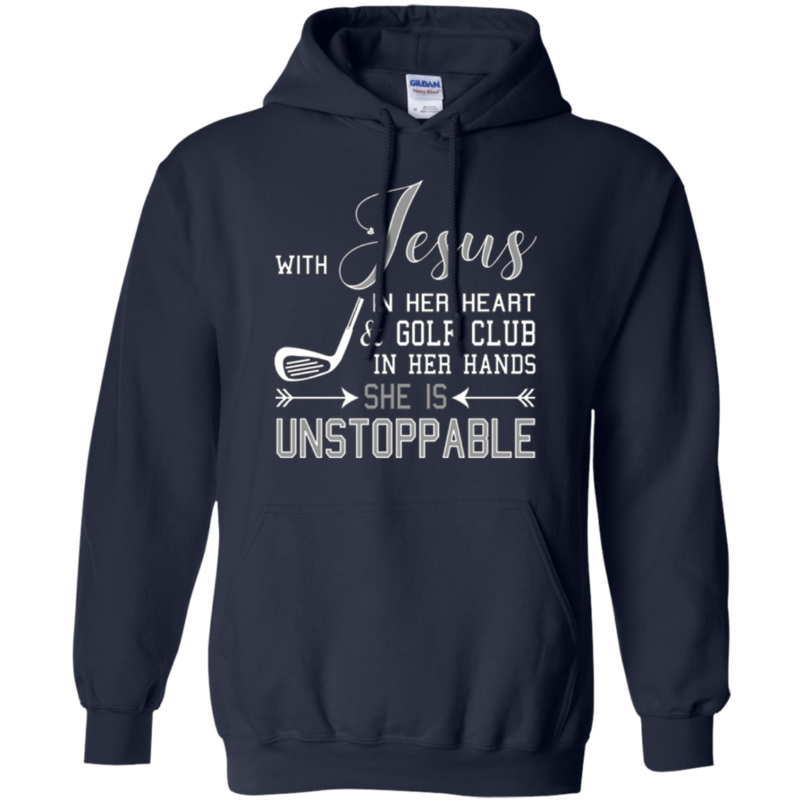 WITH JESUS IN HER HEART & GOLF CLUB HANDS SHE IS T-shirt